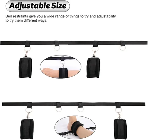 Miniatura 5 de Base de cama sexual tamaño King resistente para sujetar sexo tamaño matrimonial para tobillos y barra de muñeca, liga sexual para piernas y manos