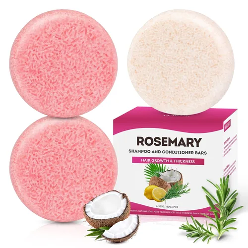 Champú y acondicionador de barra de romero para cabello adelgazante, barra de champú sólido de volumen, engrosamiento y crecimiento del cabello,