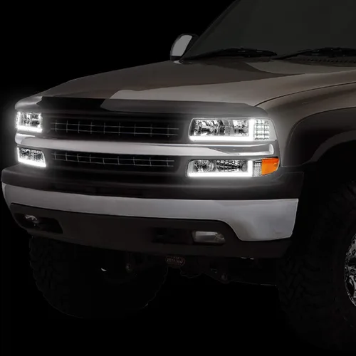 Miniatura 6 de DNA Motoring HL-LB-CSIL99-CH-AM Par de carcasas cromo ámbar LED DRL. Faros delanteros de repuesto para Silverado 99-02