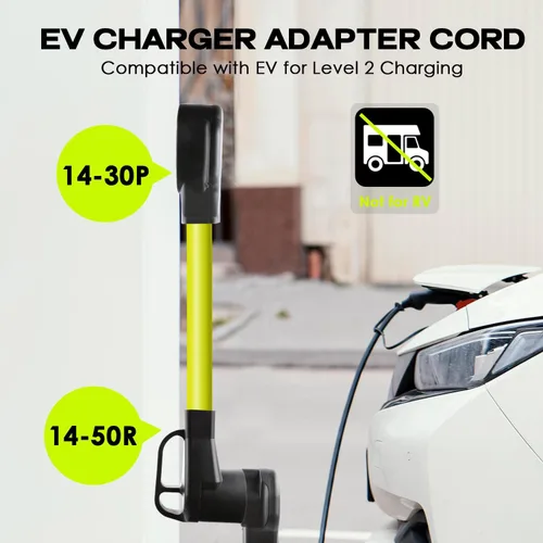 Miniatura 2 de Cable adaptador de cargador EV, adaptador NEMA 14-30P a 14-50R, enchufe de secadora de 30 amperios a hembra de 4 clavijas, compatible con EV