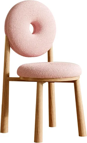 Miniatura 37 de Donut Dining Chairs,Makeup Chair,Kitchen Room Chairs Nordic Back, Dining Room with Metal Legs,Living Room Chair for Home Bedroom Cream Wind Brownish