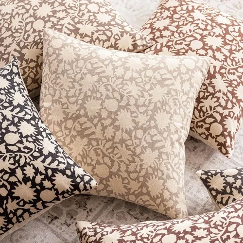 Miniatura 6 de Foindtower - Juego de 2 fundas de almohada decorativas con flores neutras estilo farmhouse, fundas de almohada boho para sofá, sofá cama