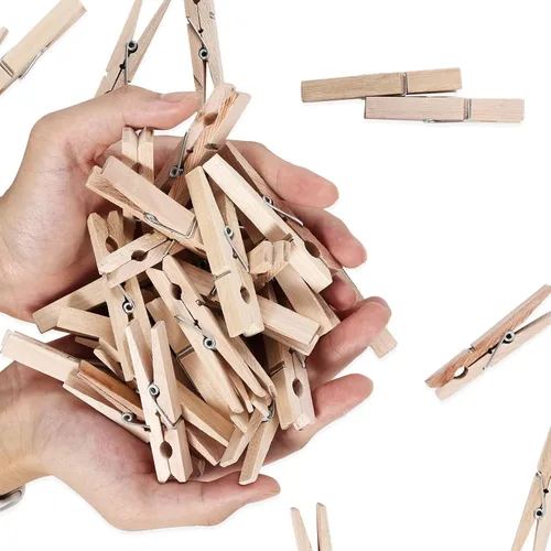 Miniatura 6 de Paquete de 50 pinzas de madera de aproximadamente 2-7/8 pulgadas de largo
