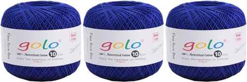 Miniatura 61 de Golo - Bolas de hilo para crochet de algodón tamaño 10, color algodón para crochet D-Fresa D078-fresa