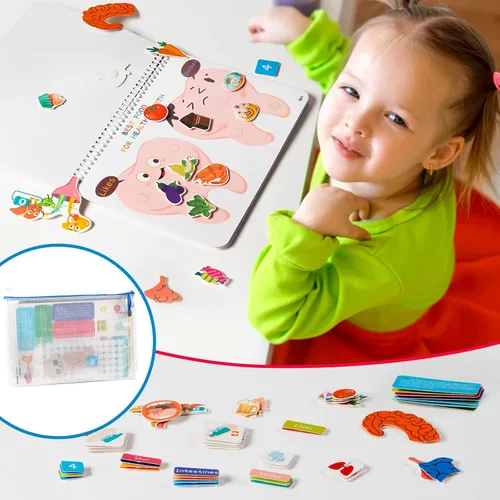 Miniatura 6 de Freebear Libro Ocupado Montessori para Niños, Libro de Anatomía del Cuerpo Humano para Niños Pequeños, Actividades de Aprendizaje Preescolar