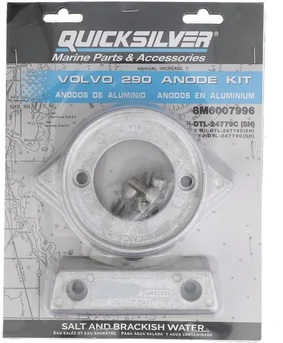 Miniatura 4 de Quicksilver 8M6007996 Kit de ánodo de aluminio para Volvo 290 Stern Drive