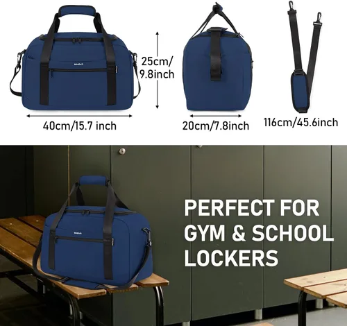 Miniatura 5 de ECOHUB Bolsa de gimnasio deportiva con bolsillo para ropa húmeda y bolsa para zapatos, bolsa de lona impermeable para hombres y mujeres, bolsa