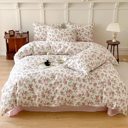 BHUSB - Juego de funda de edredón para cama individual o queen para niños, 100 % algodón, 3 piezas, reversible, juego completo de ropa de cama para