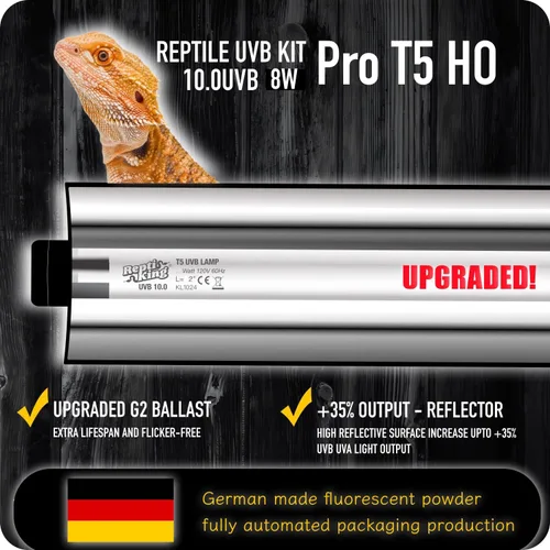 Miniatura 5 de Luz de reptil UVB T5 mejorada, 10.0 UVB 8 W, lámpara fluorescente y kit de accesorios, para reptiles que viven en el desierto, dragón barbudo