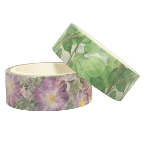 Miniatura 9 de YUBBAEX Juego de 10 rollos de cinta washi de flores primaverales para enmascarar cintas decorativas (tono frío)