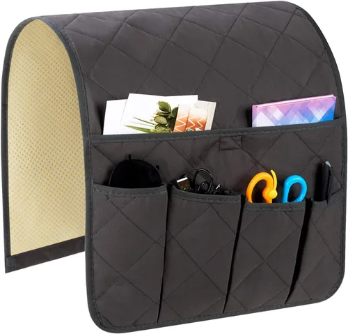 Miniatura 7 de Teniux - Organizador de apoyabrazos antideslizante con soporte para control remoto y 5 bolsillos para sofá, silla, sillón, silla de brazo. Para