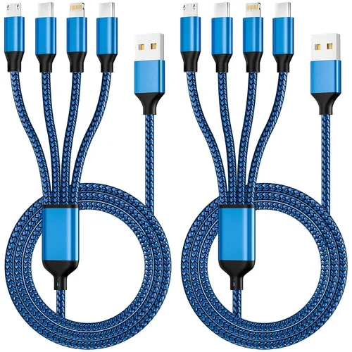 Miniatura 15 de Cable USB C múltiple [2 unidades, 4 pies], cable de carga 3 en 1 para múltiples dispositivos, cables de carga trenzados, cable de carga de teléfono