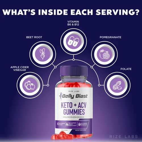 Miniatura 6 de rize labs Paquete de 2 gomitas Belly Blast Keto + ACV, gomitas Belly Blaster para perder peso, reseñas de gomitas Keto ACV, gomitas Keto + ACV