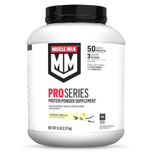 Miniatura 9 de Muscle Milk Pro Series Polvo de Suplemento de Proteína, Vainilla Intensa, 2 Libras, 11 Porciones, 50g de Proteína, 3g de Azúcar, 20 Vitaminas