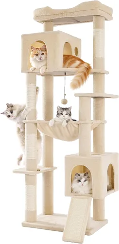 Miniatura 6 de Árbol grande XXL para gatos de 70 pulgadas de alto, resistente para gatos Maine Coon y gatos grandes, más de 20 libras, cama superior y hamaca, 2