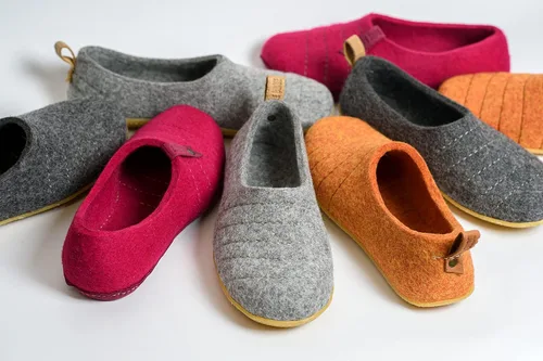 Miniatura 7 de Women's Slippers Natural Boiled Wool Cocoon Woolen Clogs Bright Yellow