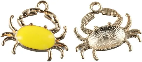 Miniatura 7 de 40 dijes de cangrejo esmaltados, colores aleatorios de animales del océano, colgantes de aleación de temática marina para fabricación de joyas
