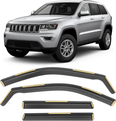 Deflectores de ventana de canal irrompibles para Jeep Grand Cherokee 2011-2021 (No apto para Grand Cherokee L), Deflectores de ventana extra
