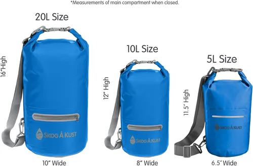 Miniatura 5 de Skog Å Kust DrySak - Bolsa impermeable con tapa enrollable para viajes y al aire libre - tamaños de 5, 10 y 20 litros
