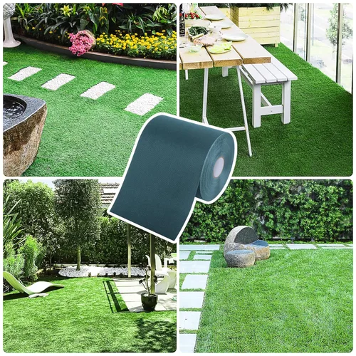 Miniatura 7 de Cinta autoadhesiva de césped sintético para unir césped falso, conectar alfombra de mascotas, alfombra de césped al aire libre, 6 x 33 pies