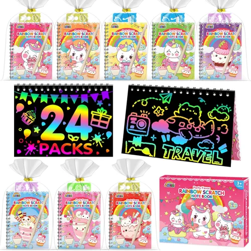 Miniatura 8 de ZMLM Paquete de 16 recuerdos de fiesta de arte arcoíris para niños de 4 a 8 años, bolsas de regalo de cumpleaños sin desorden, premios de aula de 1