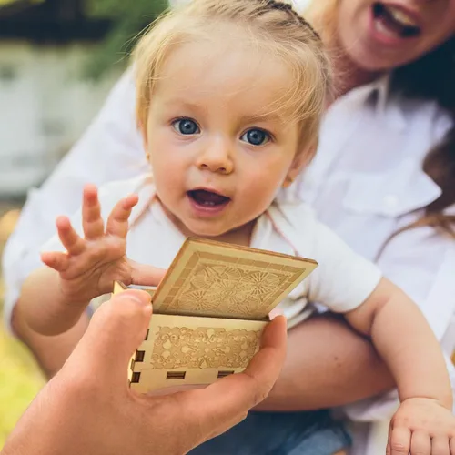 Miniatura 6 de Sooharic You are My Sunshine - Caja de música para hija, hijo, papá, mamá, única para niños, caja de música de madera con grabado vintage