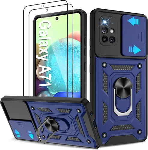 Miniatura 47 de ATUMP Funda para T-Mobile Revvl V Plus 5G con protector de pantalla HD con cubierta de cámara deslizante, soporte de anillo de rotación de 360° Negro