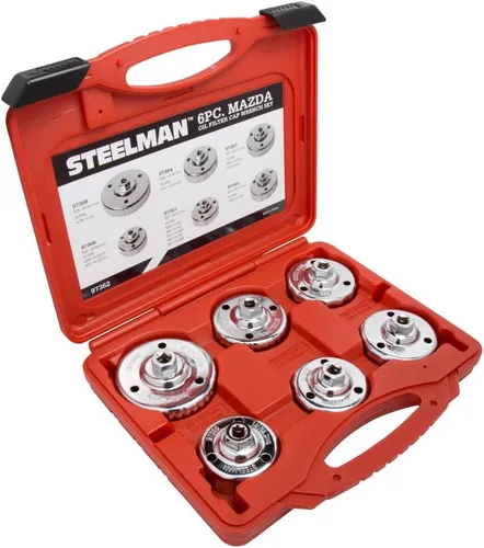 Miniatura 15 de Steelman 90mm x 15 Flauta Llave para tapa del filtro de aceite, accionamiento de 3/8 de pulgada, diseño de bajo perfil para espacios reducidos