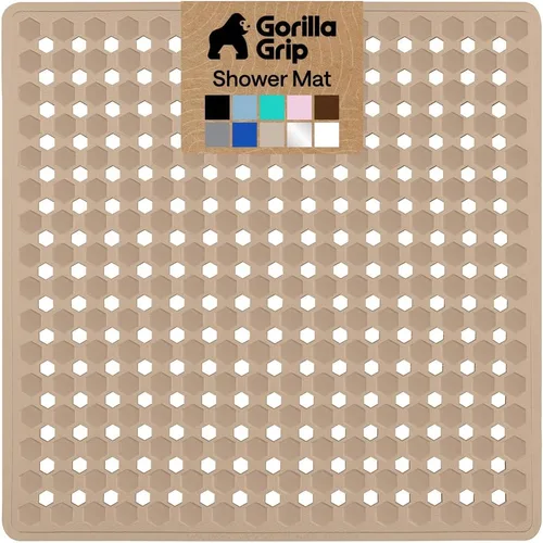 Miniatura 28 de GORILLA GRIP Alfombrilla para bañera patentada, lavable a máquina, con ventosas y orificios de drenaje para mantener las bañeras limpias, suave