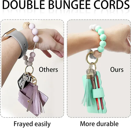Miniatura 4 de YUOROS Llavero billetera cartera de pulsera para mujer llavero pulsera tarjetero