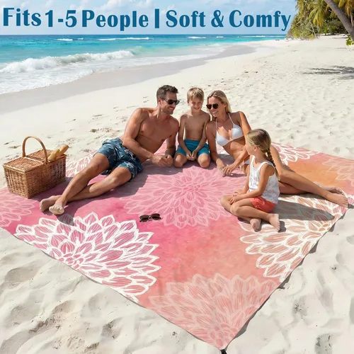 Miniatura 134 de Famstar Beach Blanket Oversized Extra Large 78"X81"/10'X9',Waterproof Sandproof Beach Blanket 2-8 Adults Lightweight Durable for Travel Camping