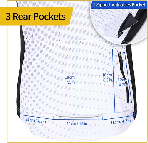 Miniatura 2 de ARSUXEO Camiseta de ciclismo de manga corta para hombre camiseta de ciclismo de montaña MTB con bolsillos con cremallera reflectante
