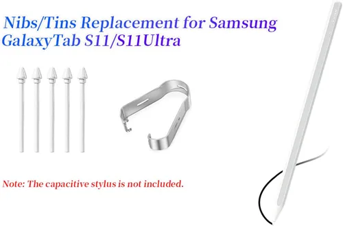 Miniatura 2 de Paquete de 5 puntas de repuesto para Galaxy Tab S11 Ultra Stylus para Samsung Galaxy Tab S11 Ultra S11, puntas de repuesto blancas (paquete de 5)