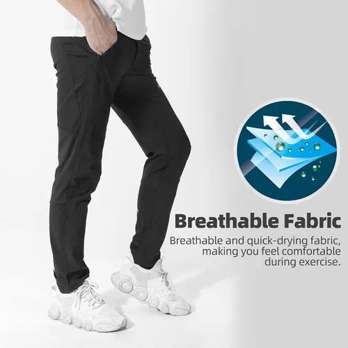 Miniatura 6 de ROCKBROS Pantalones de ciclismo para hombre, pantalones de ciclismo de montaña de secado rápido, pantalones de ciclismo para correr, senderismo