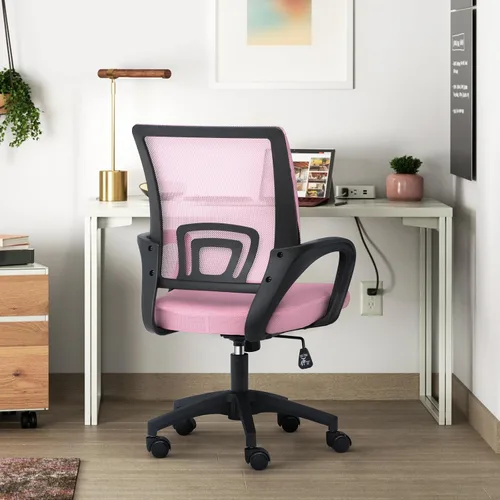 Miniatura 10 de Silla de oficina ergonómica, silla de escritorio de malla con soporte lumbar y asiento ancho (capacidad de 300 libras) altura ajustable, ruedas