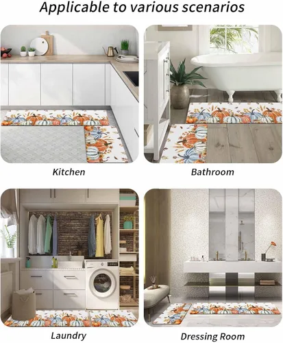 Miniatura 6 de Tapete de baño de otoño para bañera, tapete antideslizante de secado rápido y absorbente, de tierra de diatomeas, tapete de cocina, tapete