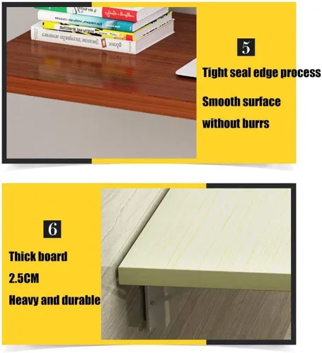 Miniatura 5 de Banco de trabajo montado en la pared para colgar en la pared, mesa plegable de madera maciza, mesa de cocina plegable pequeña, mesa de cocina Blanco