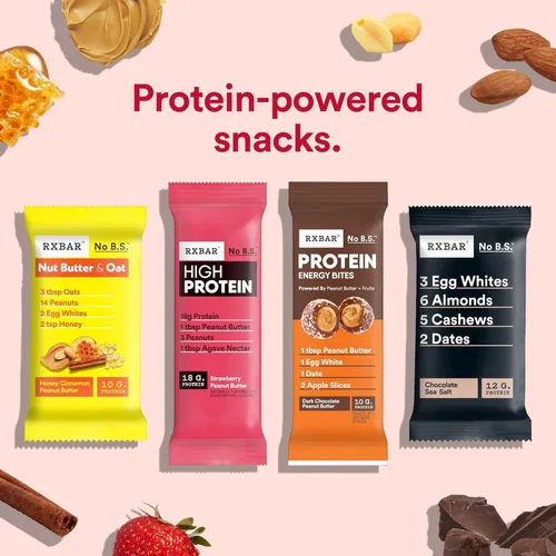 Miniatura 8 de RXBAR Protein Energy Bites, bolas de proteína sin gluten, mantequilla de maní y fresa, caja de 21.1 onzas (24 bocados)