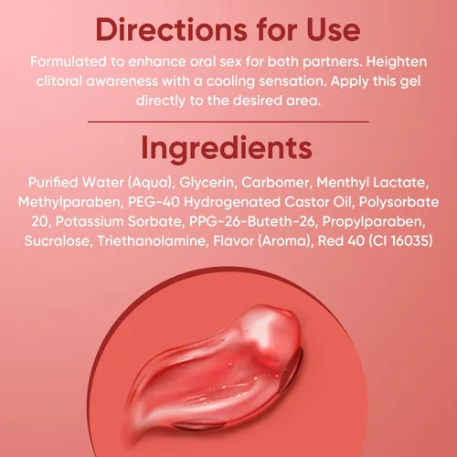 Miniatura 4 de Gel sensibilizador vaginal Passion Strawberry fabricado en Estados Unidos, gel que mejora la sensibilidad con sabor a fresa y fórmula suave