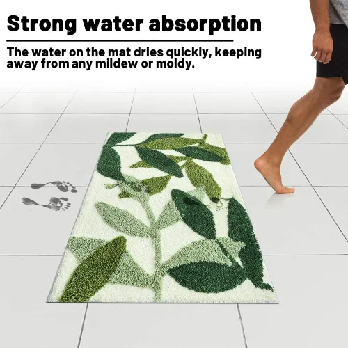 Miniatura 4 de Tiita Tapete para interiores, tapete para puerta delantera y trasera, lavable a máquina, suave, tapete de baño para entrada, 32 x 20 pulgadas, hojas