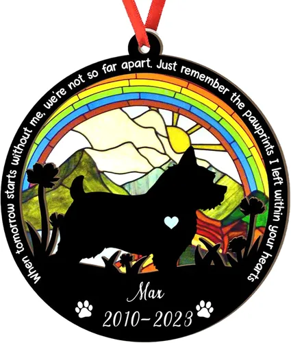 Miniatura 104 de Adorno personalizado para atrapasoles de sabueso afgano, adorno de Navidad de sabueso afgano, regalo para perro amante, sabueso afgano conmemorativo