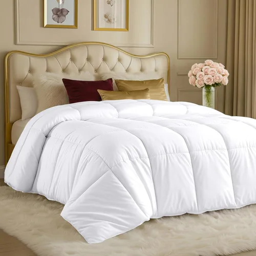 Miniatura 20 de Utopia Bedding Edredones tamaño Queen, relleno de edredón para todas las estaciones, edredón alternativo de plumón cosido en caja con pestañas