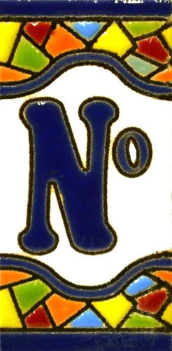 Miniatura 5 de Números de casa 3 pulgadas. Azulejos de números de casa pintados a mano para letreros, direcciones y nombres. Números de dirección para casas.