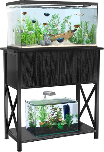 Miniatura 11 de Soporte para pecera de 20 galones, soporte de metal para acuario de 20 galones con almacenamiento de gabinete, mesa de 28.7 pulgadas de largo x 16.5