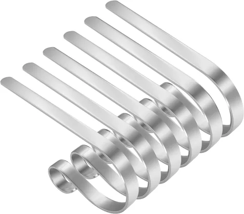 Miniatura 14 de Soporte para calcetines de Navidad para manto, soporte antideslizante y ajustable, ganchos de metal para calcetines, suministros de decoración