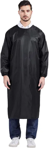 Miniatura 7 de Nanxson Delantal impermeable manga larga Smock Overoles delantal de trabajo para lavar platos, trabajo de laboratorio, aseo de perros, limpieza Azul