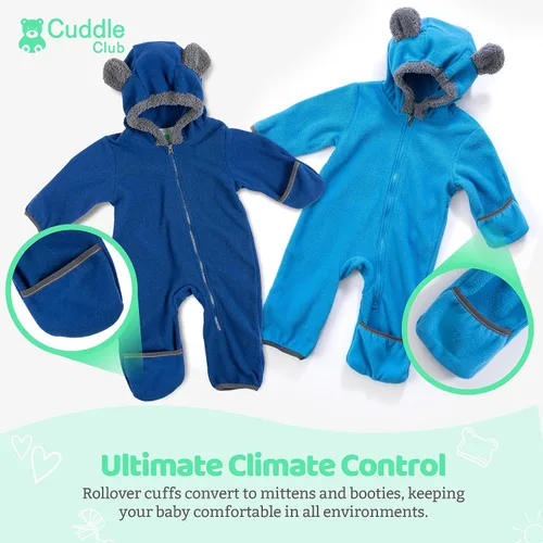 Miniatura 87 de Enterizo de vellón para bebé, rómper de una sola pieza con capucha para niños, ropa para exteriores, chaqueta infantil