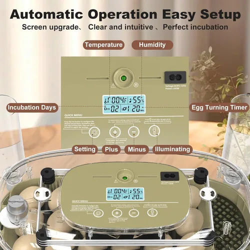 Miniatura 6 de Incubadoras para incubar huevos, incubadora inteligente de 24 huevos con giro automático de huevos y control de humedad, incubadora de alta tasa