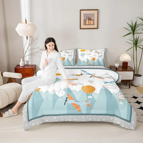Miniatura 12 de Castle Fairy - Juego de funda de edredón con bandera estadounidense tamaño King, ropa de cama para niñas y adolescentes, funda de edredón con Multi