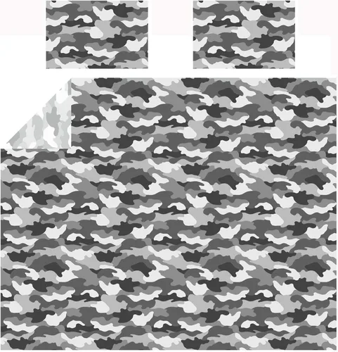 Miniatura 6 de Price Right Home Juego de funda de edredón y funda de almohada reversible de camuflaje militar gris